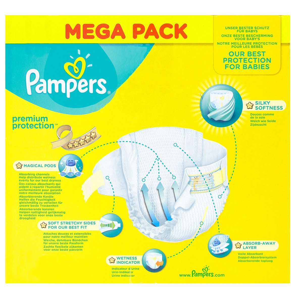 Les couches Premium Protection Pampers sont de taille 3 et conviennent