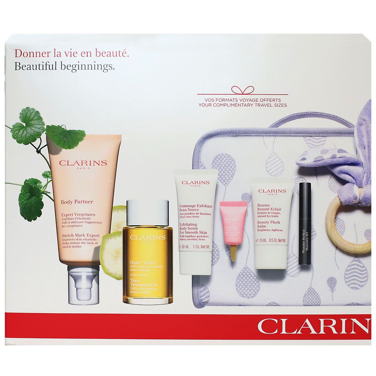 Coffret De Soins Clarins - Ensemble Crème Jour/nuit Et Rouge à Lèvres Neuf