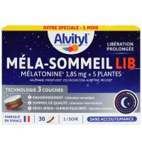 Mela-sommeil Lib mélatonine 1,85mg + 5 plantes 30 comprimés