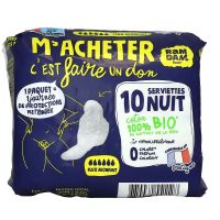 M'acheter 10 serviettes hygieniques nuit flux abondant
