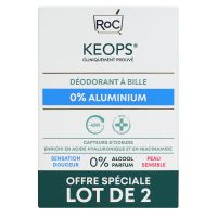 Keops déodorant roll-on 0% aluminium 2x30ml