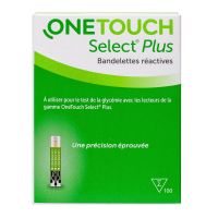 One Touch Select Plus 100 bandelettes réactives
