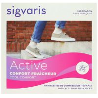 Active Confort fraicheur chaussettes écru contention femme classe 2 taille L