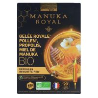 Gelée royale pollen propolis miel de manuka bio 20 ampoules