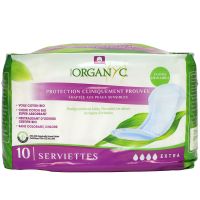 Organyc incontinence légère 10 serviettes extra