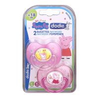 2 sucettes anatomiques +18m Peppa Pig rose