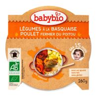 Assiette menu légumes à la basquaise & poulet 260g