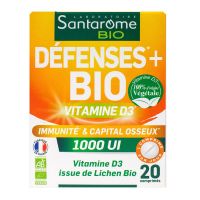 Défenses+ bio vitamines D3 1000UI immunité 20 comprimés