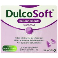 Dulcosoft ballonnements Siméticone menthe poivrée 18 sachets