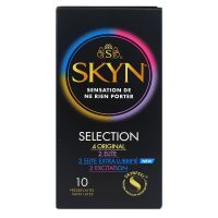 Skyn 10 préservatifs sans latex 4 Original 2 Elite 2 Elite Extra 2 Excitation