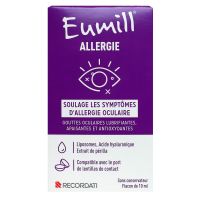 Eumill allergie gouttes oculaires lubrifiantes allergie 10ml