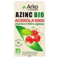 Azinc acérola 1000 bio 30 comprimés à croquer