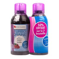 Turbodraine solution buvable 2x500ml - goût framboise