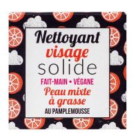 Nettoyant visage solide peau mixte à grasse au pamplemousse 25g