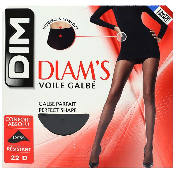 Diam's collant femme voile noir galbé 22D T1