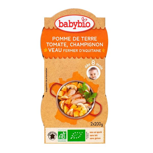 Bol menu PDT tomate champignon & veau 2x200g