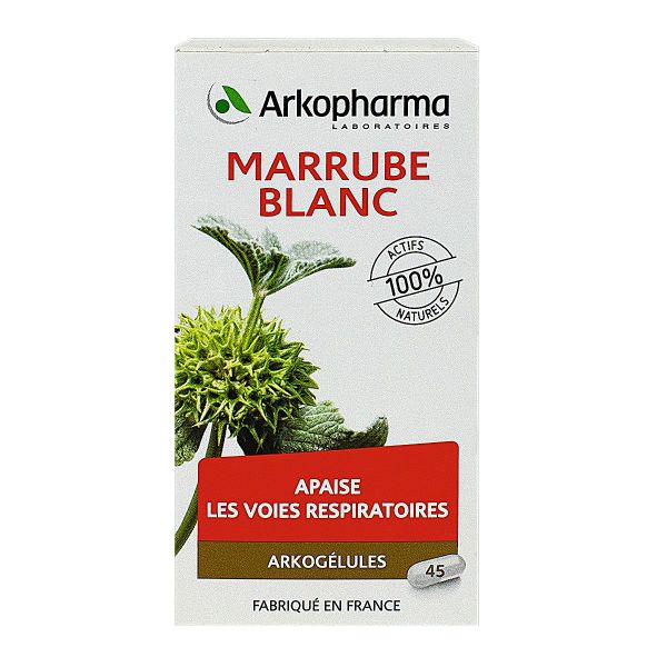 l'arkogélules marrube blanc est utilisé pour apaiser les voies respiratoires Arkopharma