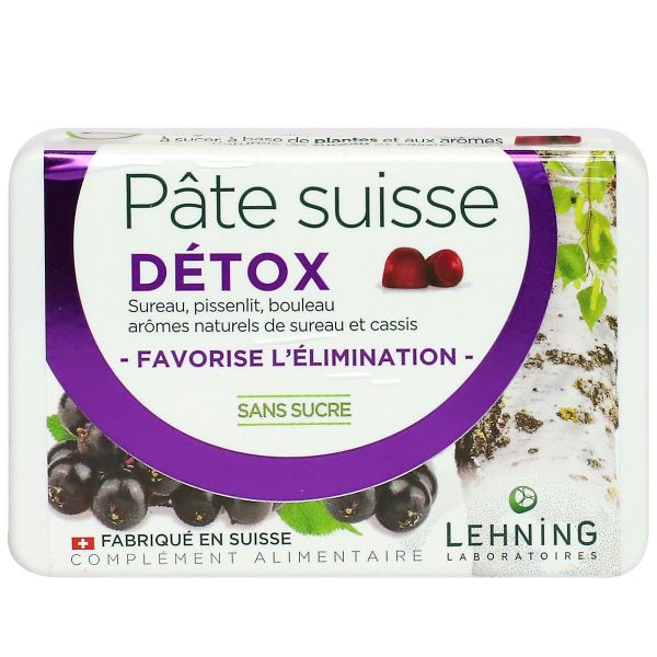 Pâte Suisse Détox sureau bouleau pissenlit 40 gommes