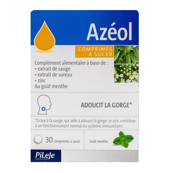 Azéol 30 comprimés goût menthe