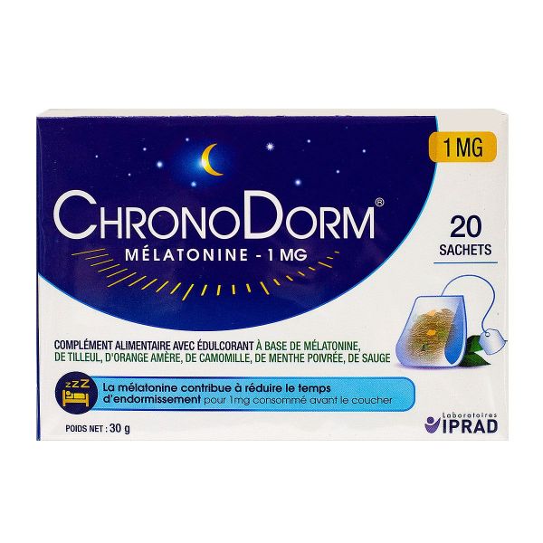 ChronoDorm mélatonine 1mg 20 tisanes