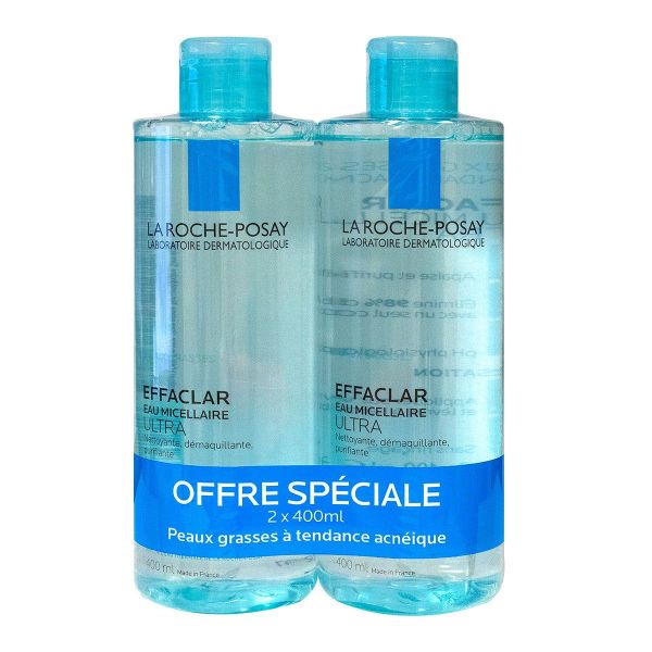 Effaclar eau micellaire peau grasse 2x400ml