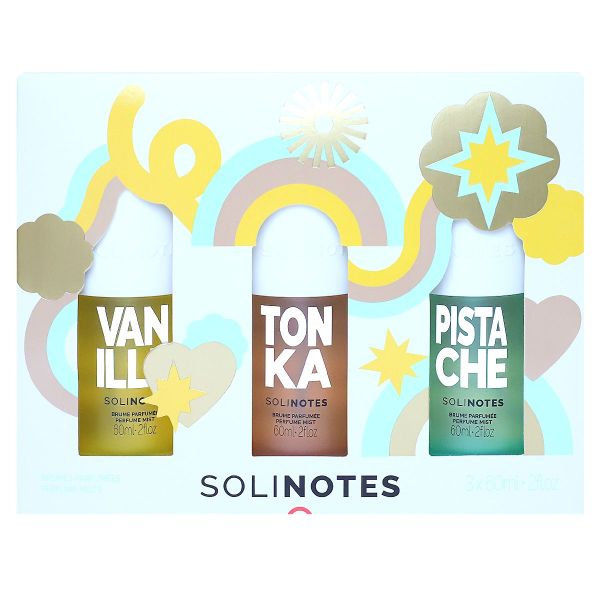 Trio Vanille Tonka Pistache brumes parfumées 3x60ml