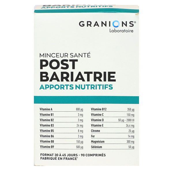 Post-Bariatrie minceur santé apports nutritifs 90 comprimés