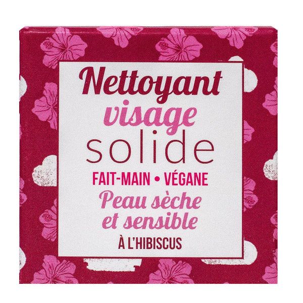 Nettoyant visage solide peau sèche à sensible à l'hibiscus 25g