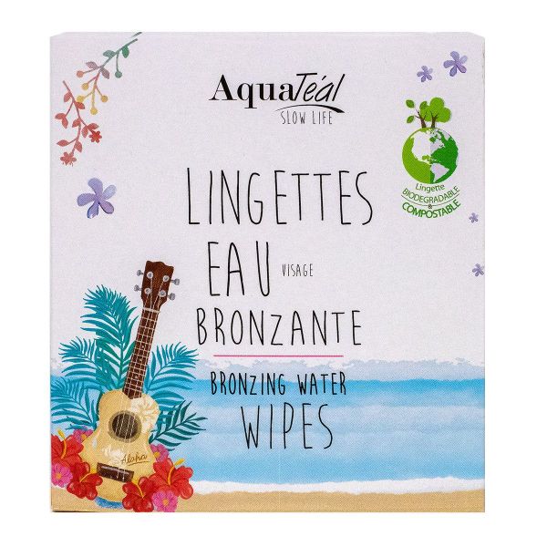 8 lingettes visage eau bronzante