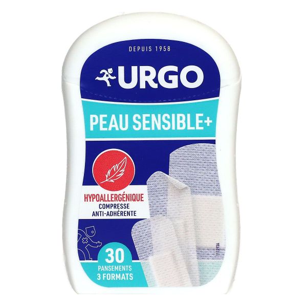 Peau sensible+ 3 formats 30 pansements hypoallergeniques