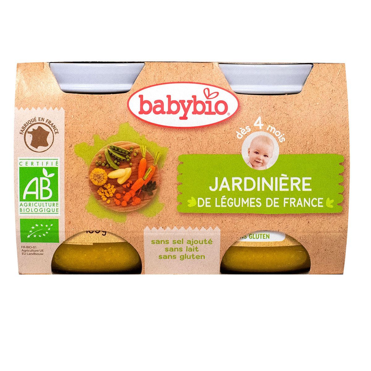 Le Petit Pot Legumes Jardiniere De Legumes Babybio Est Un Menu Du Jour Pour Les Bebes Des 4 Mois Babybio