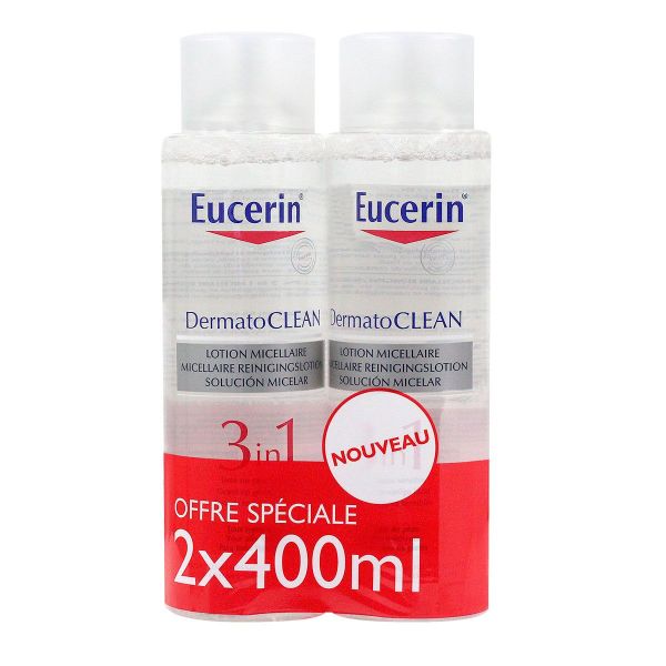 Dermatoclean lotion micellaire Eucerin 3 en 1 nettoie et démaquille le