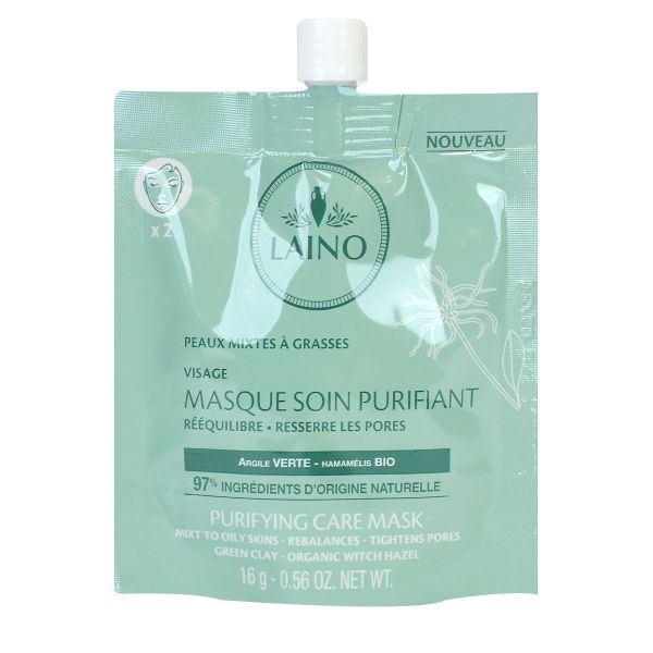 Masque soin purifiant peau mixte argile verte 16g