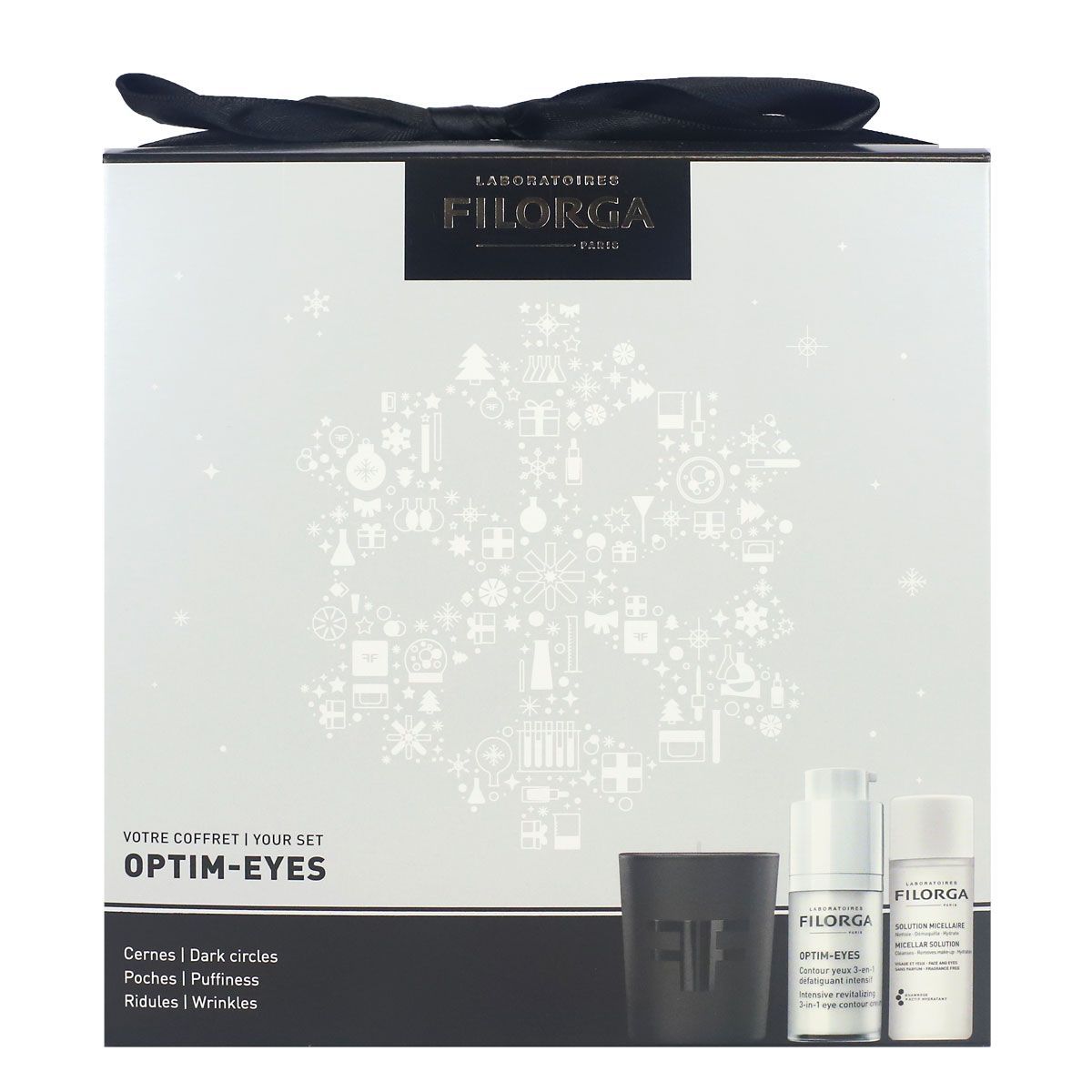 Coffret Filorga – Contour Des Yeux 15ml + Solution Micellaire 50ml + Bougie – Neuf