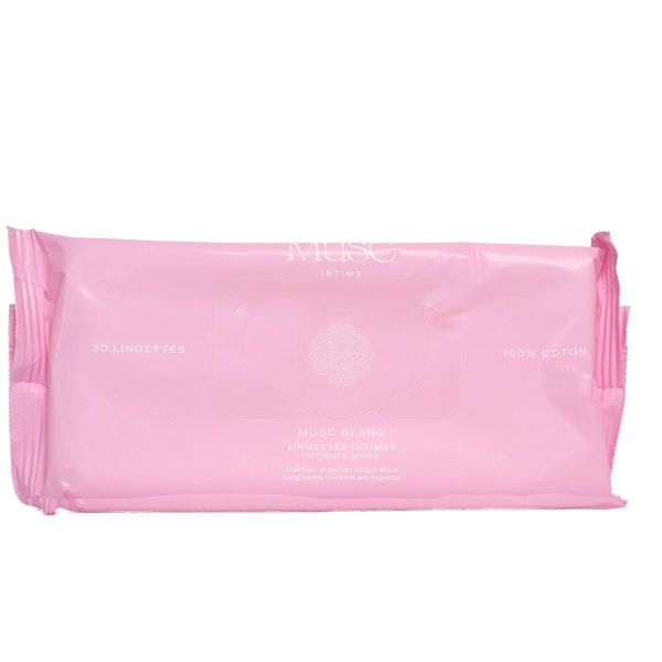 30 lingettes intimes Musc blanc