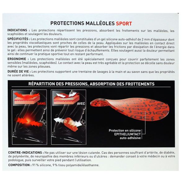 Sport Tact 04 Epithelium 2 protections malléoles réutilisables