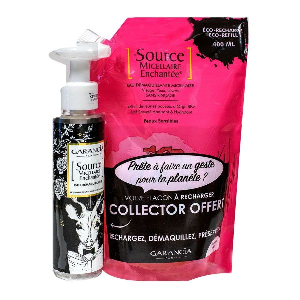Source micellaire rose recharge 400ml & flacon vide 100ml