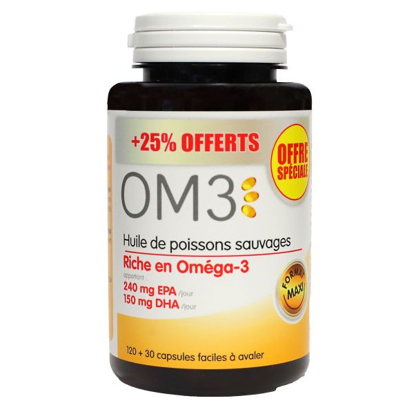 OM3 huile de poissons sauvages 150 capsules