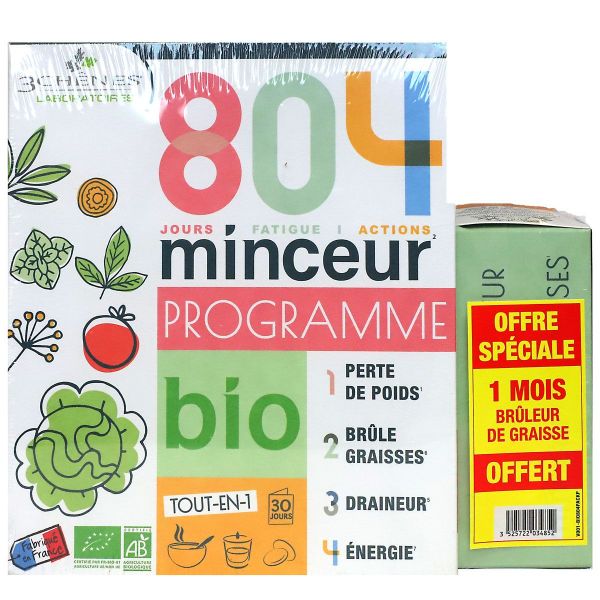 Programme 804 minceur bio + 1 brûleur graisses offert