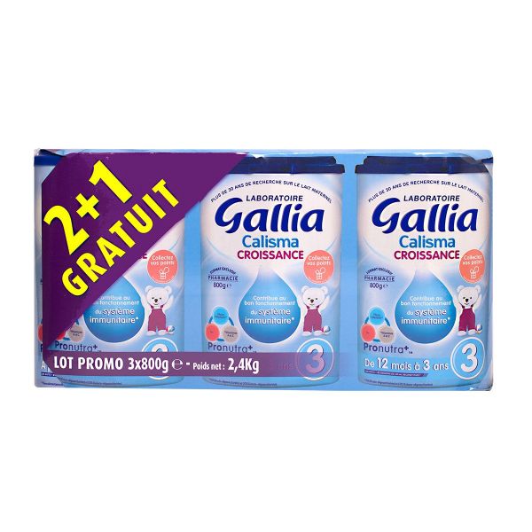 Calisma lait croissance 3 dès 12 mois 3x800g