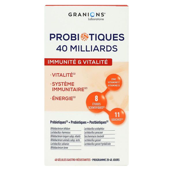 Probiotiques Immunité and vitalité 40 gélules