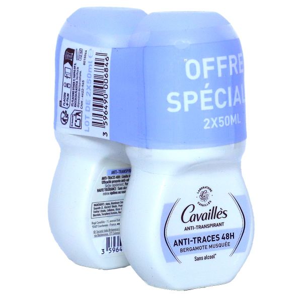 Absorb+ déodorant anti-transpirant anti-traces 48h roll-on toute peau 2x50ml