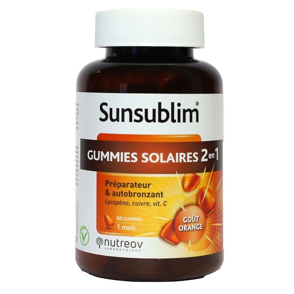 Sunsublim gummies solaires 2en1 orange 60 gommes