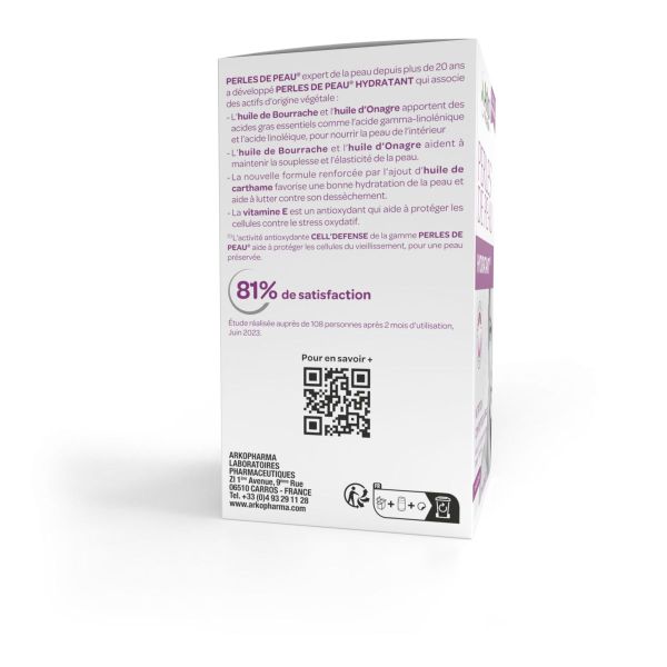 Perles de peau hydratant nutrition peau sèche 180 capsules