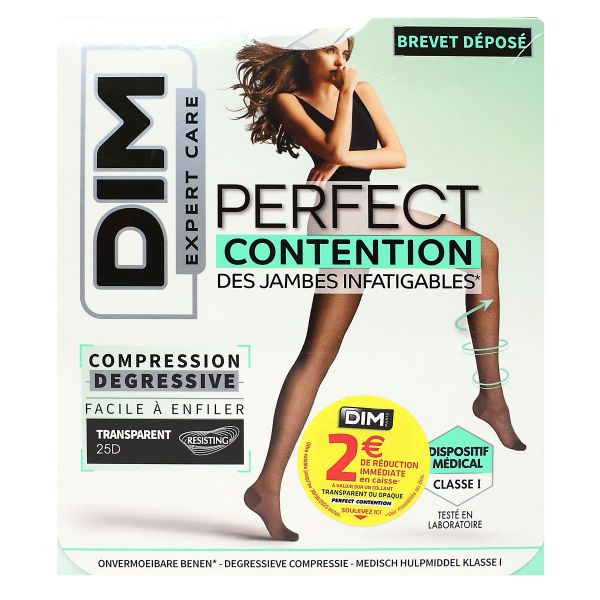 Perfect Contention collant de contention noir transparent 25D taille 2