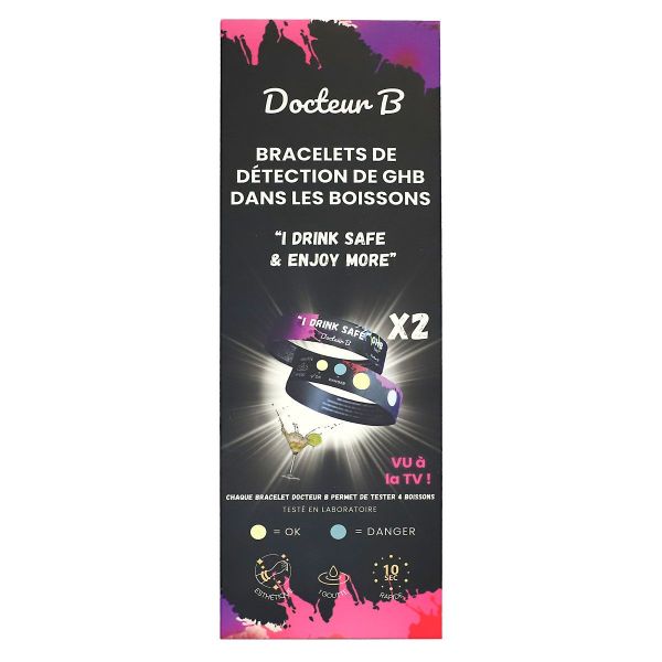 2 bracelets de dépistage GHB I Drink Safe