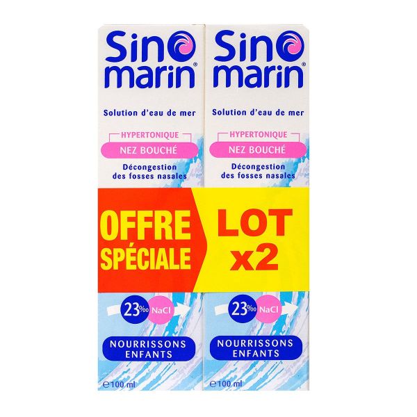 Sinomarin solution eau de mer nez bouché nourrisson enfant 2x125ml