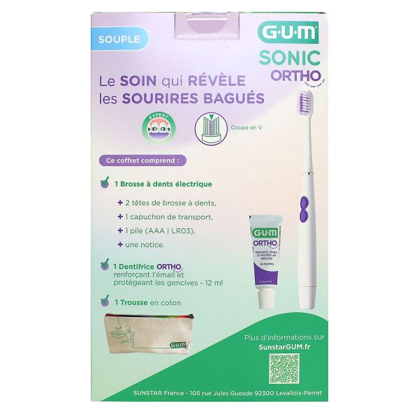 Coffret Gum Sonic Ortho brosse à dents électrique