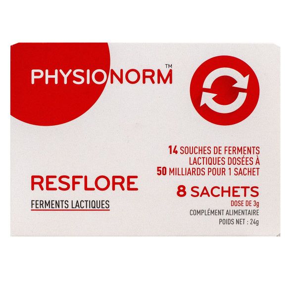 Physionorm Resflore ferments lactiques 8 sachets