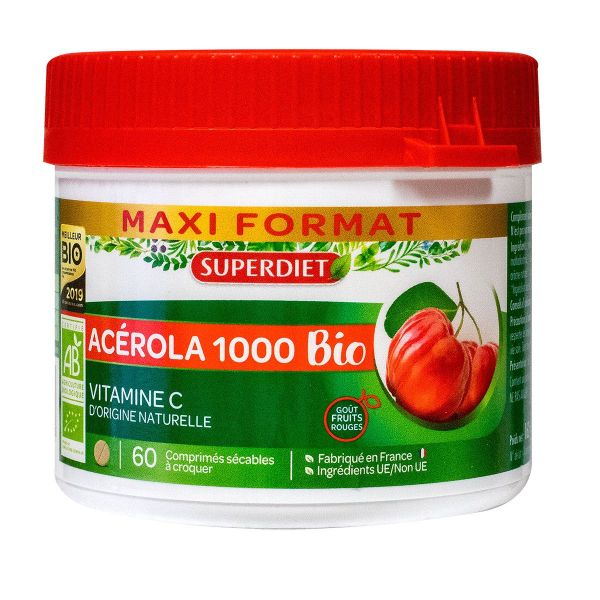 Acérola 1000 bio vitamine C 60 comprimés